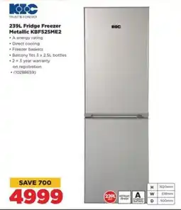 HiFi Corp 239L Fridge Freezer Metallic KBF525ME2 offer