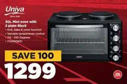 HiFi Corp Univa 30L Mini oven with 2 plate Black offer