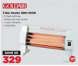 HiFi Corp GOLDAIR 3 Bar Heater GBH-300B offer