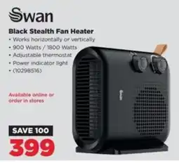 HiFi Corp Swan Black Stealth Fan Heater offer