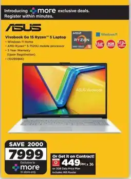 HiFi Corp ASUS Vivobook Go 15 Ryzen 5 Laptop offer