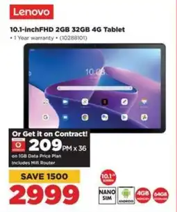 HiFi Corp Lenovo 10.1-inch FHD 2GB 32GB 4G Tablet offer