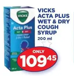 Link Pharmacy VICKS ACTA PLUS WET & DRY COUGH SYRUP offer