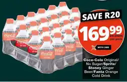 Checkers Hyper Coca-Cola Original/ No Sugar/Sprite/ Stoney Ginger Beer/Fanta Orange Cold Drink offer
