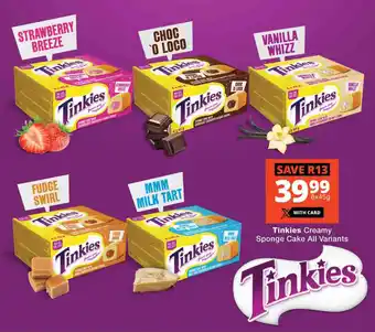 Checkers Tinkies Creamy Sponge Cake All Variants offer