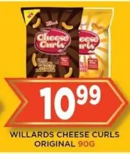 Goal Supermarket WILLARDS CHEESE CURLS ORIGINAL 90G offer