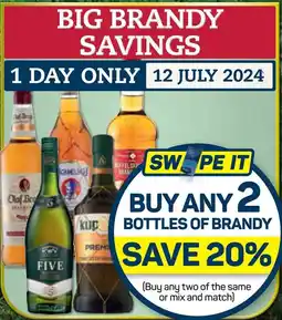 Pick n Pay Hypermarket BOTTLES OF BRANDY offer