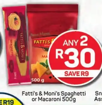 Pick n Pay Hypermarket Fatti's & Moni's Spaghetti or Macaroni 500g offer
