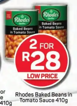 Pick n Pay Hypermarket Rhodes Baked Beans in Tomato Sauce 410g offer