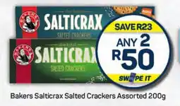 Pick n Pay Hypermarket Bakers Salticrax Salted Crackers Assorted 200g offer