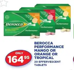 Link Pharmacy BEROCCA PERFORMANCE MANGO OR ORANGE OR TROPICAL offer