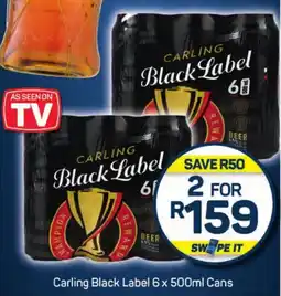 Pick n Pay Hypermarket Carling Black Label 6 x 500ml Cans offer