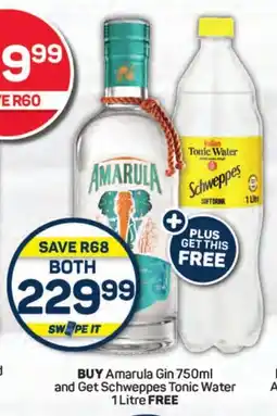 Pick n Pay Hypermarket BUY Amarula Gin 750ml and Get Schweppes Tonic Water 1 Litre FREE offer