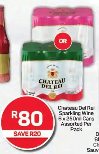 Pick n Pay Hypermarket Chateau Del Rei Sparkling Wine 6x250ml Cans Assorted Per Pack offer