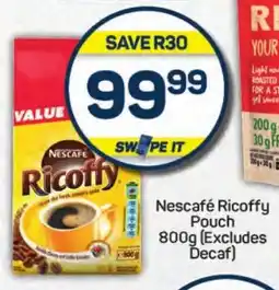 Pick n Pay Hypermarket Nescafé Ricoffy Pouch 800g (Excludes Decaf) offer