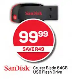 Pick n Pay Hypermarket SanDisk Cruzer Blade 64GB USB Flash Drive offer