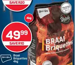 Pick n Pay Hypermarket Braai Briquettes 4kg offer