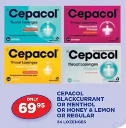 Link Pharmacy CEPACOL BLACKCURRANT OR MENTHOL OR HONEY & LEMON OR REGULAR offer