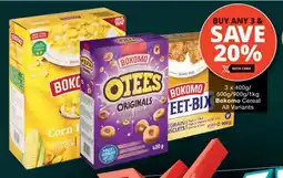 Checkers 3 x 400g/ 500g/900g/1kg Bokomo Cereal All Variants offer