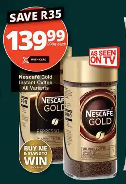 Checkers Nescafe Gold Instant Coffee All Variants offer