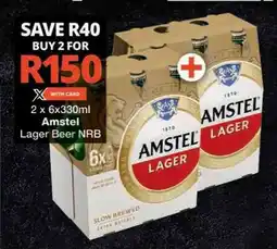 Checkers 2 x 6x330ml Amstel Lager Beer NRB offer