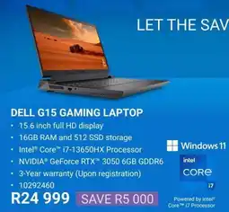 Incredible Connection DELL G15 GAMING LAPTOP offer