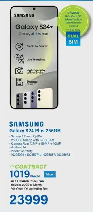 Incredible Connection SAMSUNG Galaxy S24 Plus 256GB offer