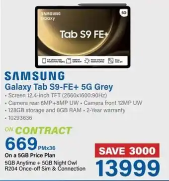 Incredible Connection SAMSUNG Galaxy Tab S9-FE+ 5G Grey offer