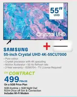 Incredible Connection SAMSUNG 55-inch Crystal UHD 4K-55CU7000 offer