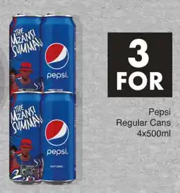 Save Hyper Pepsi Regular Cans 4x500ml offer