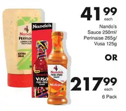 Save Hyper Nando's Sauce 250ml/ Perinaise 265g/ Vusa 125g offer