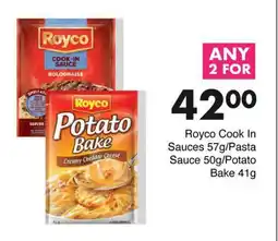 Royco Cook In Sauces 57g/Pasta Sauce 50g/Potato Bake 41g
