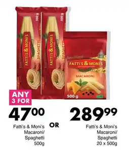 Save Hyper Fatti's & Moni's Macaroni/ Spaghetti 500g offer