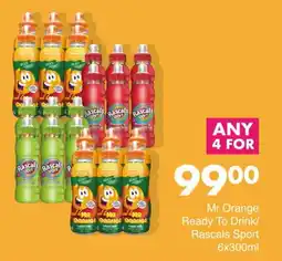 Save Hyper Mr Orange Ready To Drink/ Rascals Sport 6x300ml offer
