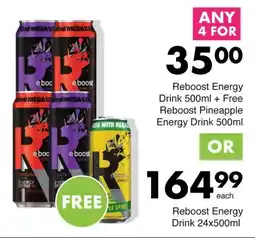 Save Hyper Reboost Energy Drink 500ml + Free Reboost Pineapple Energy Drink 500ml offer