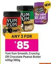 Game Yum Yum Smooth, Crunchy Or Chocolate Peanut Butter-For Any 3 x 400g/ 380g offer