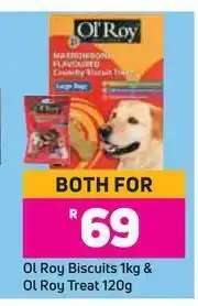 Game Ol'Roy Biscuits 1Kg & Ol'Roy Treat 120g-Both For offer