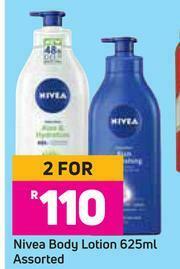 Game Nivea Body Lotion Assorted-For 2 x 625ml offer