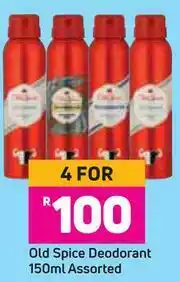 Game Old Spice Deodorant Assorted-For 4 x 150ml offer