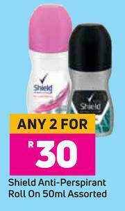 Game Shield Anti Perspirant Roll On Assorted-For Any 2 x 50ml offer