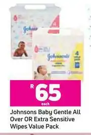 Game Johnson's Baby Gentle All Over Or Extra Sensitive Wipes Value Pack-Each offer