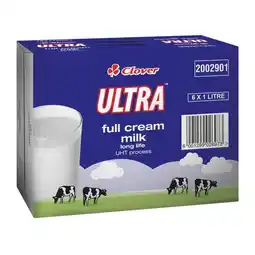 Pick n Pay Liquor Clover Ultra Uht Long Life Full Cream Milk 6 x 1L offer
