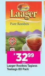 Game Laager Rooibos Tagless Teabags 80 Pack-Each offer