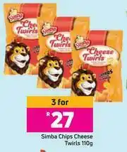 Game Simba Chips Cheese Twirls-For 3 x 110g offer