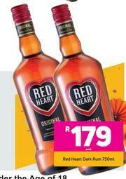Game Red Heart Dark Rum-750ml Each offer