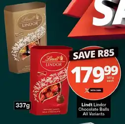 Checkers Lindt Lindor Chocolate Balls All Variants offer
