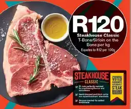 Checkers Steakhouse Classic T-Bone/Sirloin on the Bone per kg offer