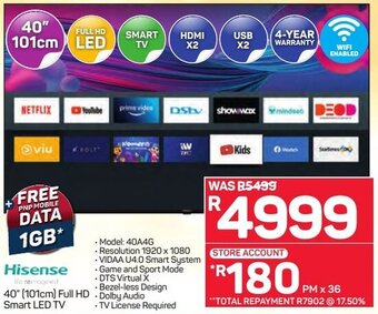 Hisense 40" (101cm) Full HD Smart LED TV