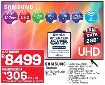 Pick n Pay Samsung 50" (127cm) UHD Smart TV offer