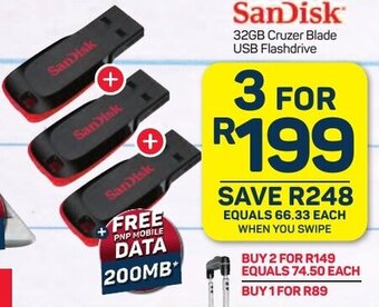 Pick n Pay Sandisk Cruzer Blade USB Flash Drive 32GB offer